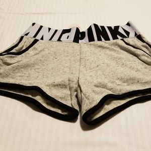 Heather grey and black varsity shorts